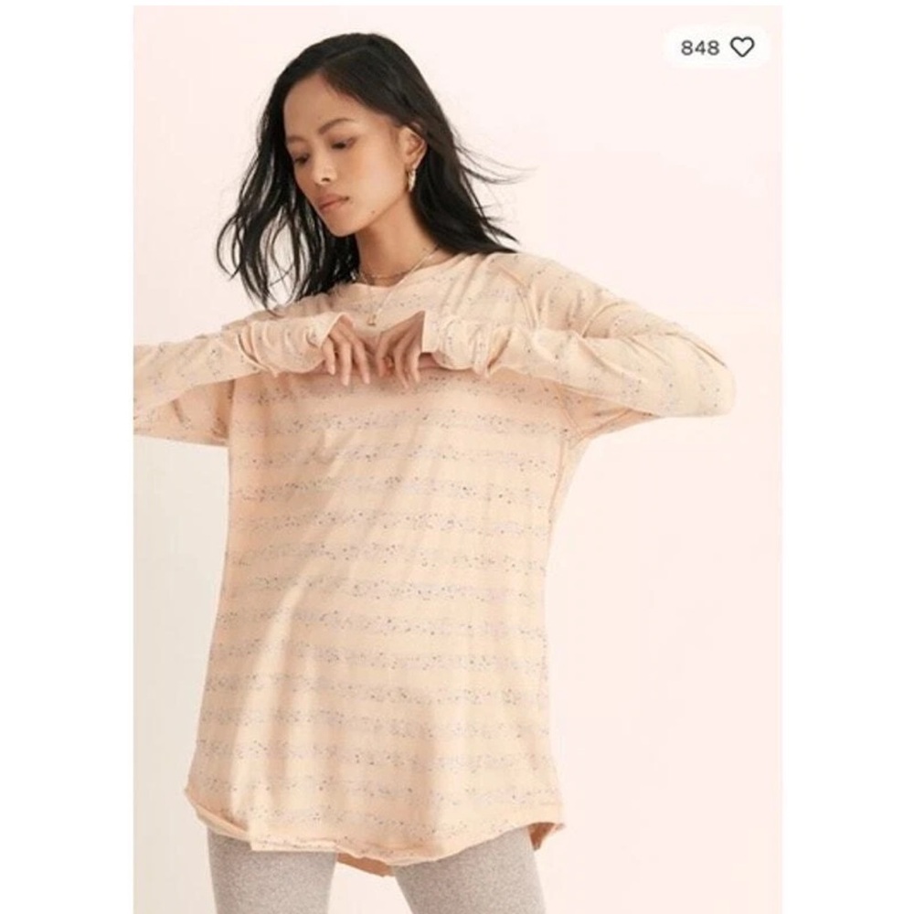Free People/We the Free Arden Striped tee- worn twice- very good shape